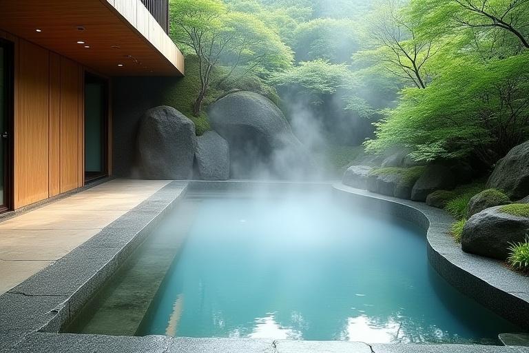 静かで美しいプライベート温泉